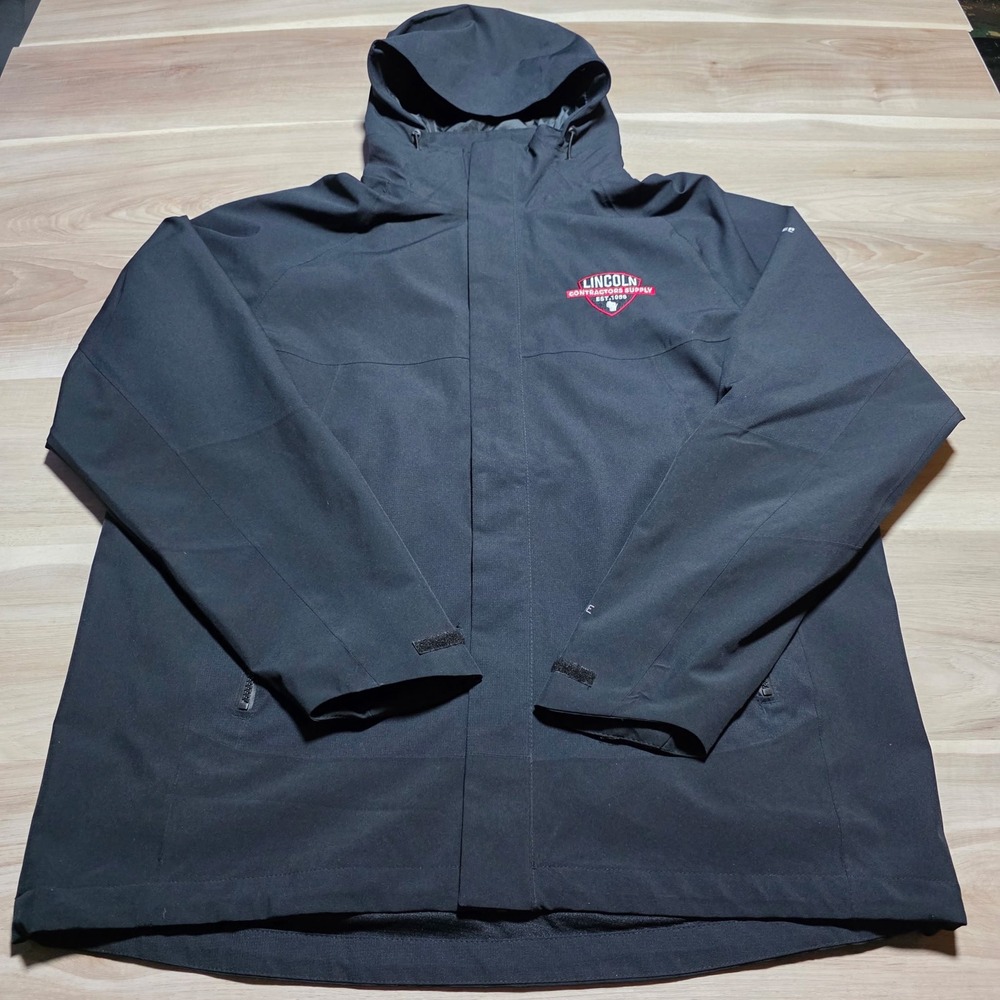 Eddie Bauer WeatherEdge Jacket Mens XL Black Lincoln Contractor Supply Husqvarna